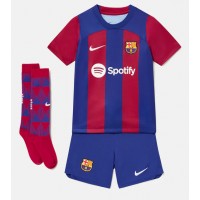 Barcelona Ferran Torres #7 Domáci Detský futbalový dres 2023-24 Krátky Rukáv (+ trenírky)